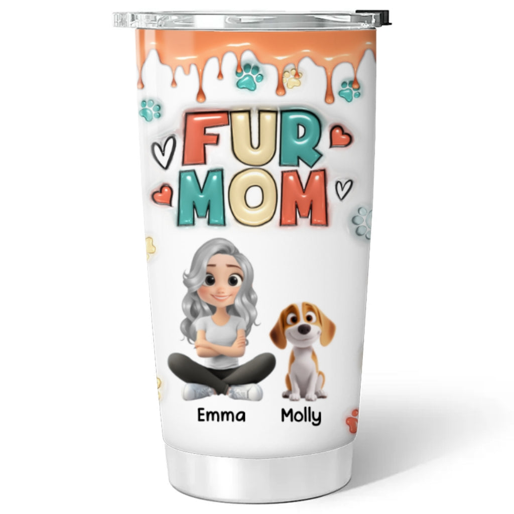 Adorable Personalized Custom 3D Inflated Effect Tumbler for Pet Moms