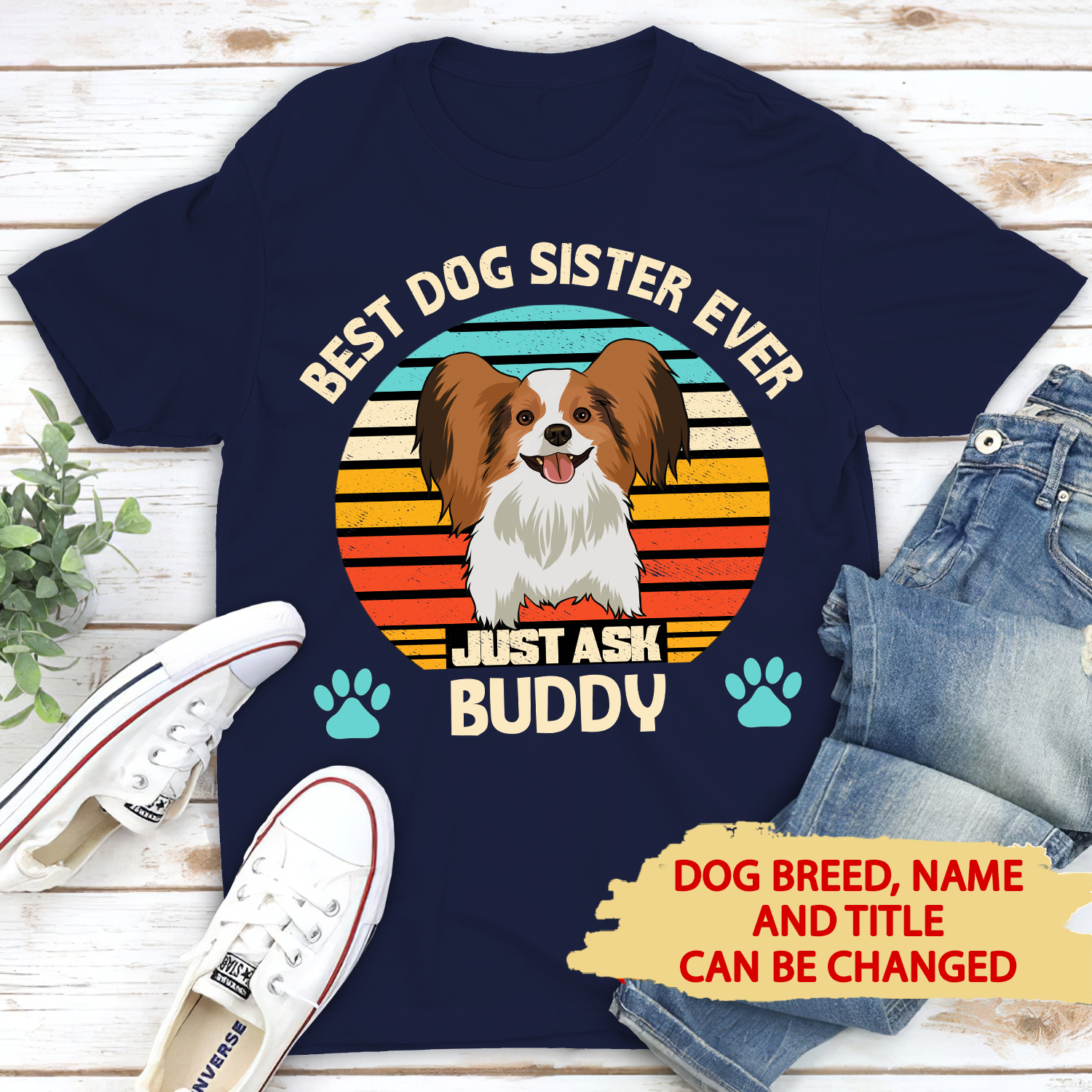 Best Dog Dad/Mom Ever - Personalized Custom Unisex 5.3 oz T-shirt for Pet Lovers