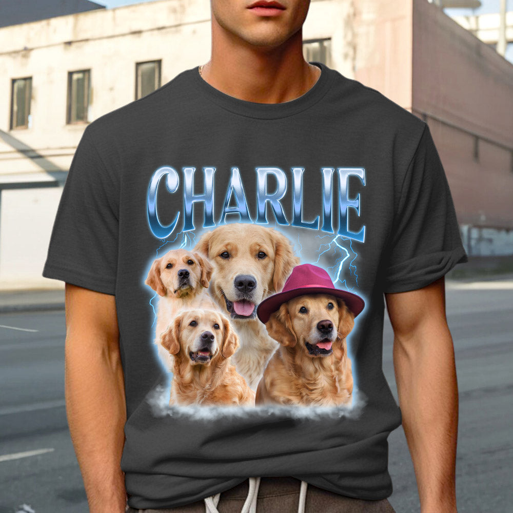 Exclusive Custom Pet Face Vintage Version 3 - Premium Personalized T-shirt for Pet Lovers