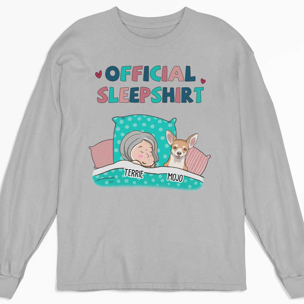 Personalized Custom Long Sleeve Pet Official Sleepshirt - Ideal Gift for Pet Lovers