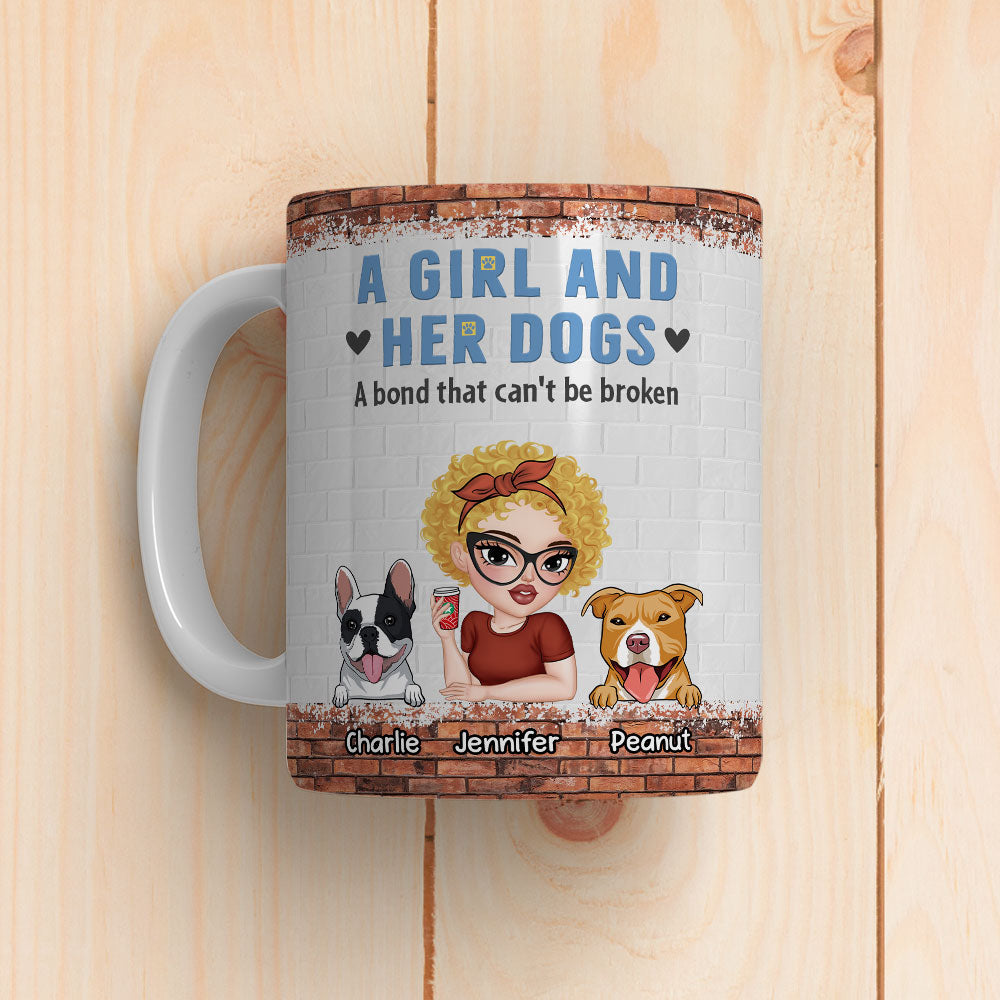 Unbreakable Bond of a Girl and Her Dog - 11oz Personalized Custom Coffee Mug for All Beverages