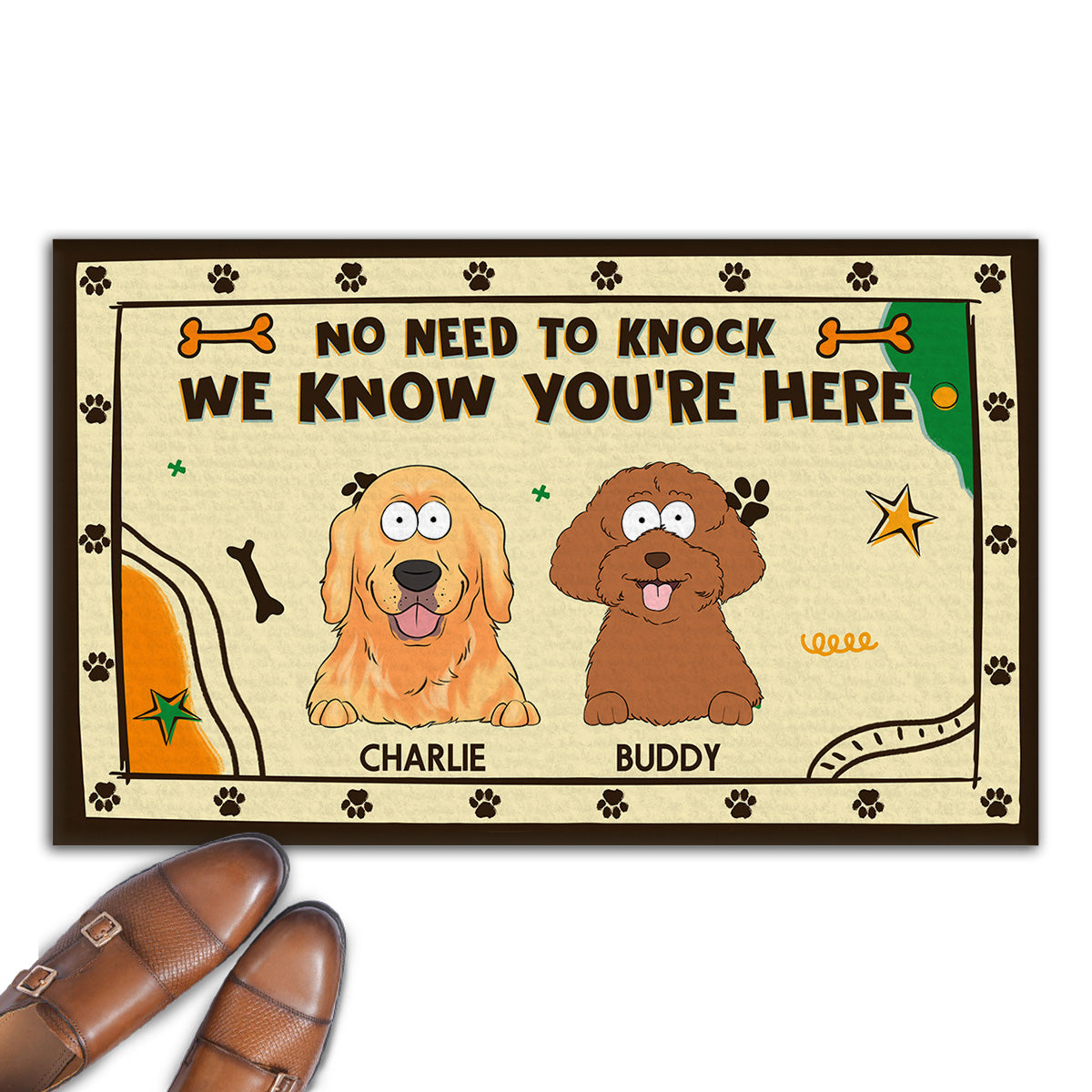 We Know You Are Here Human - Personalized Custom Doormat with Your Beloved Pet's Picture