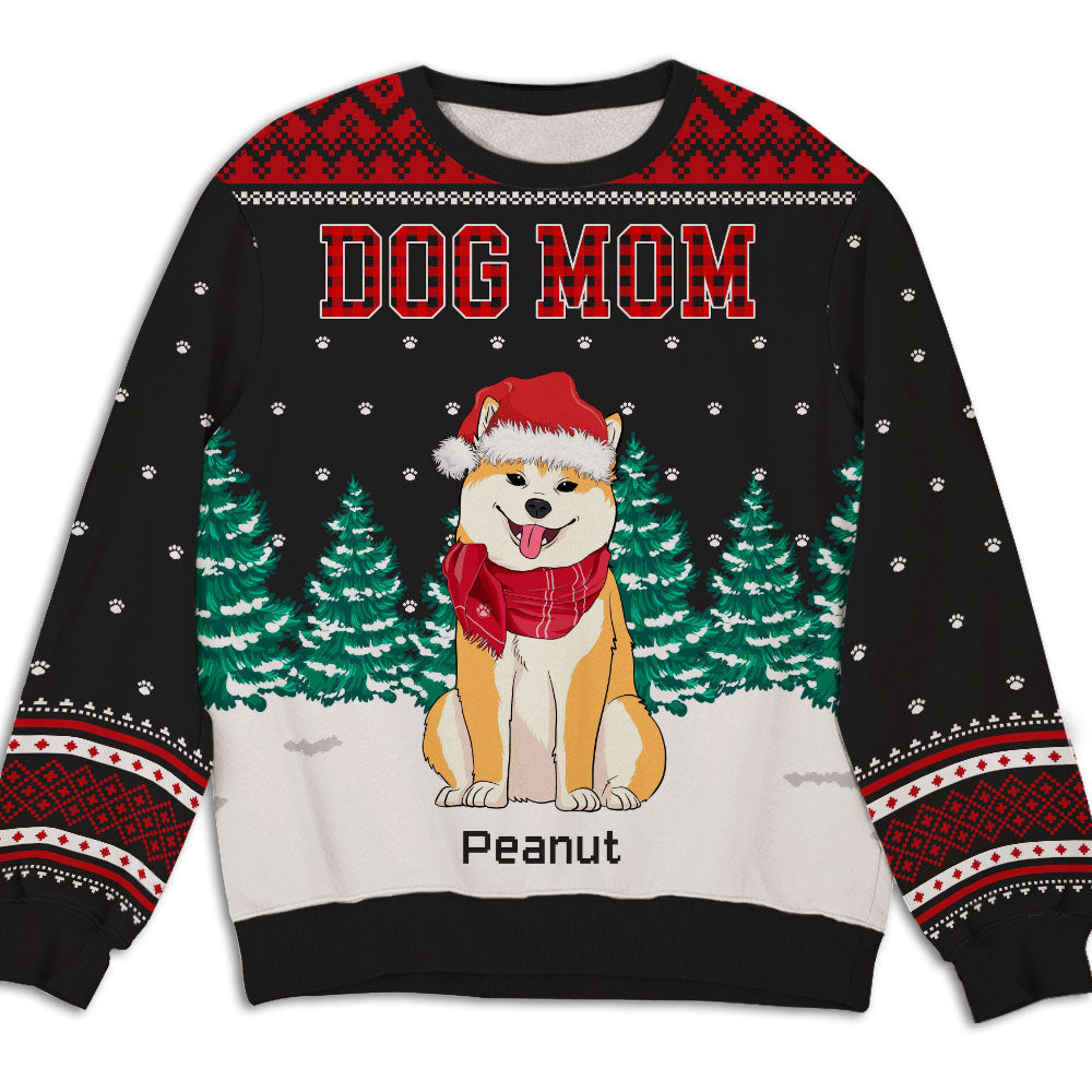 Dog Dad Mom Pattern - Personalized Custom All-Over-Print Unisex 8.8 oz Polyester Blend Sweatshirt for Pet Lovers