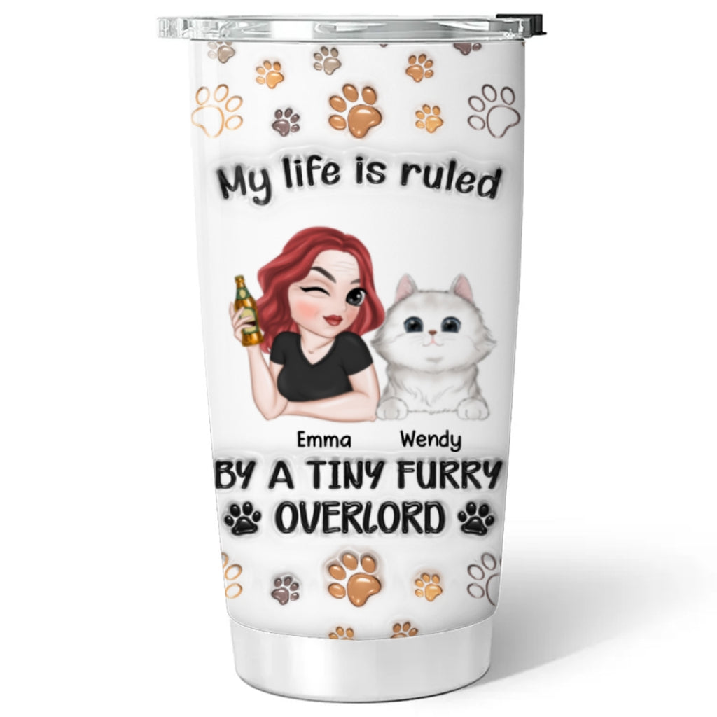My Cats Rule My Life - Personalized Custom 3D Inflated Effect 20oz Stainless Steel Tumbler for All Occasions