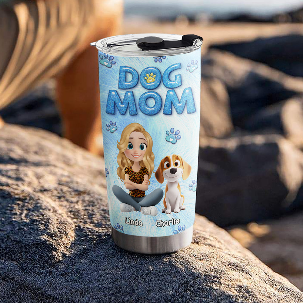 Adorable Personalized Custom 3D Inflated Effect Tumbler for Dog Moms