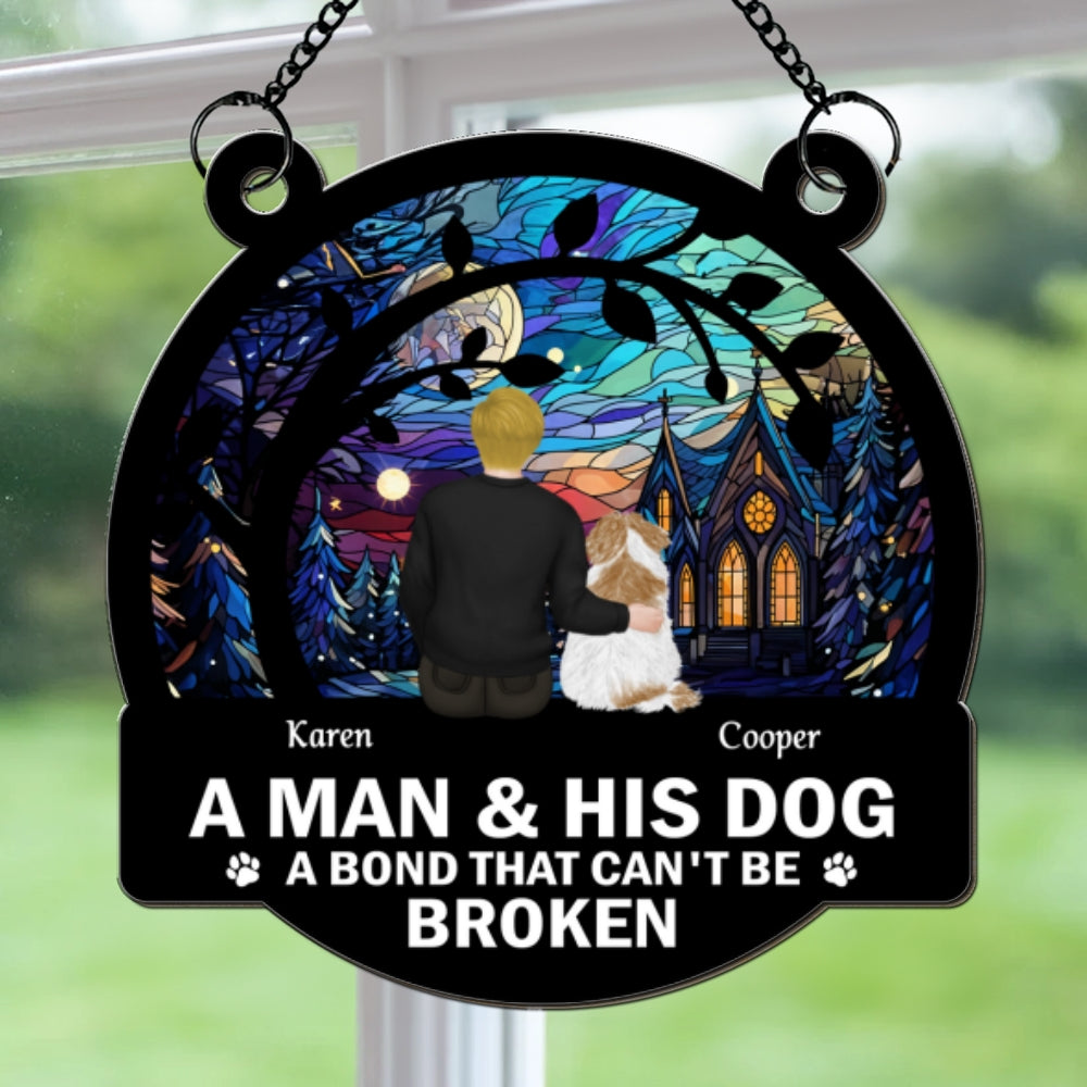 Personalized Custom Suncatcher: Celebrating the Precious Bond Between a Girl and Her Dog