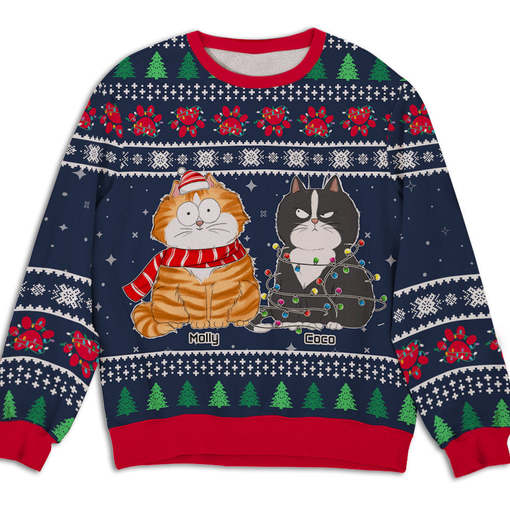 Paw Light Winter - Personalized Custom All-Over-Print Unisex 8.8 oz Polyester Blend Sweatshirt for Pet Lovers