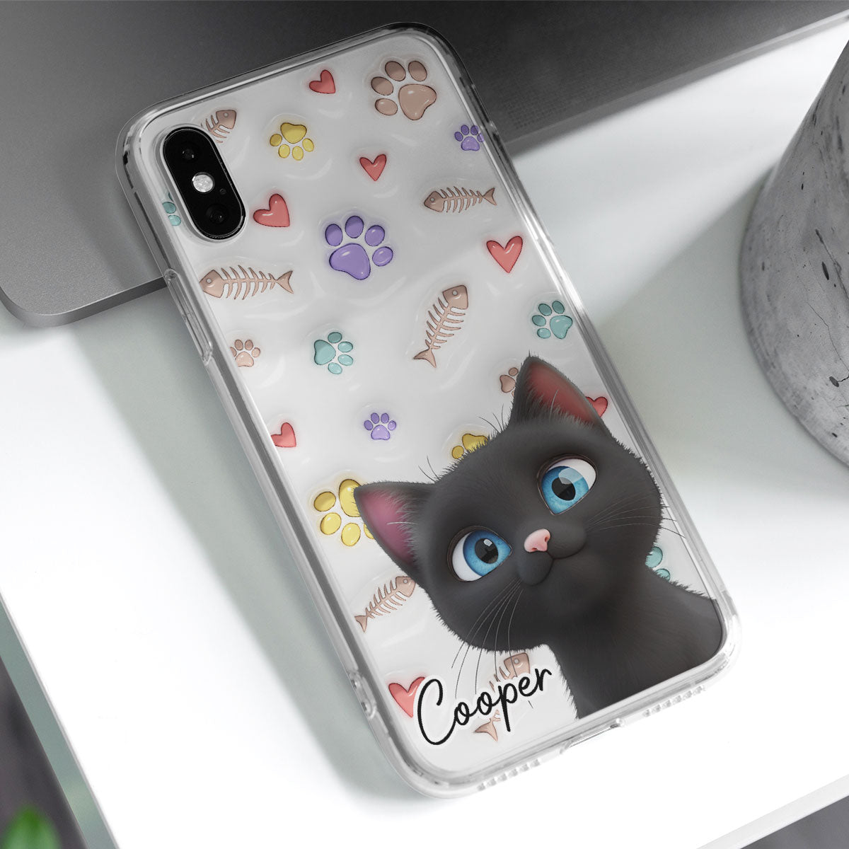 Adorable Baby Cat - Customizable 3D Inflated Effect Personalized Phone Case