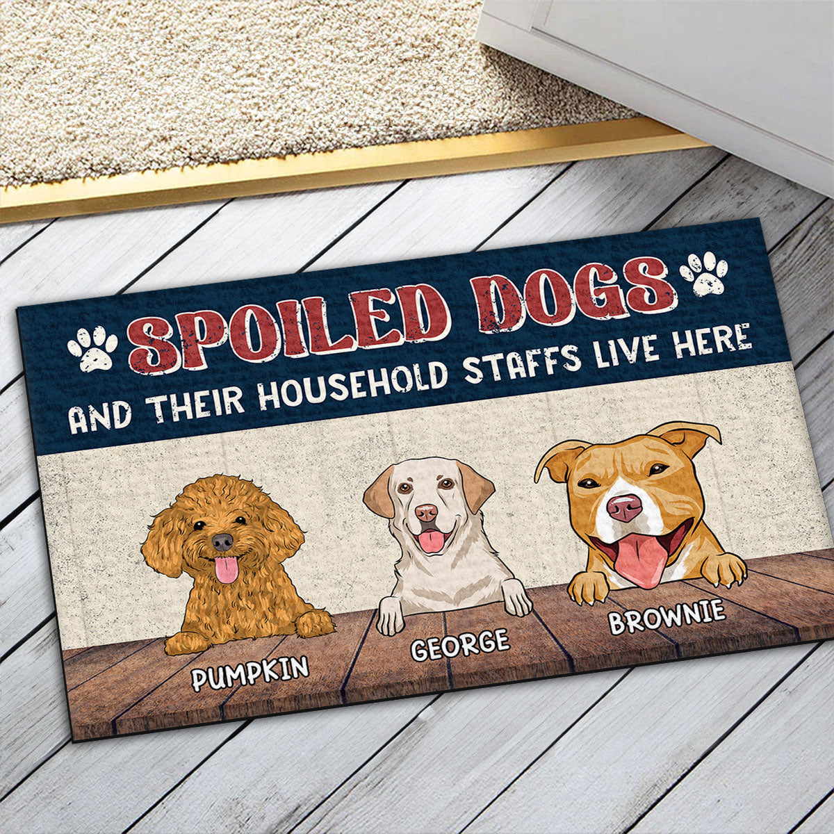 Spoiled Dog - Personalized Custom Doormat with Your Pet's Picture in Multiple Sizes