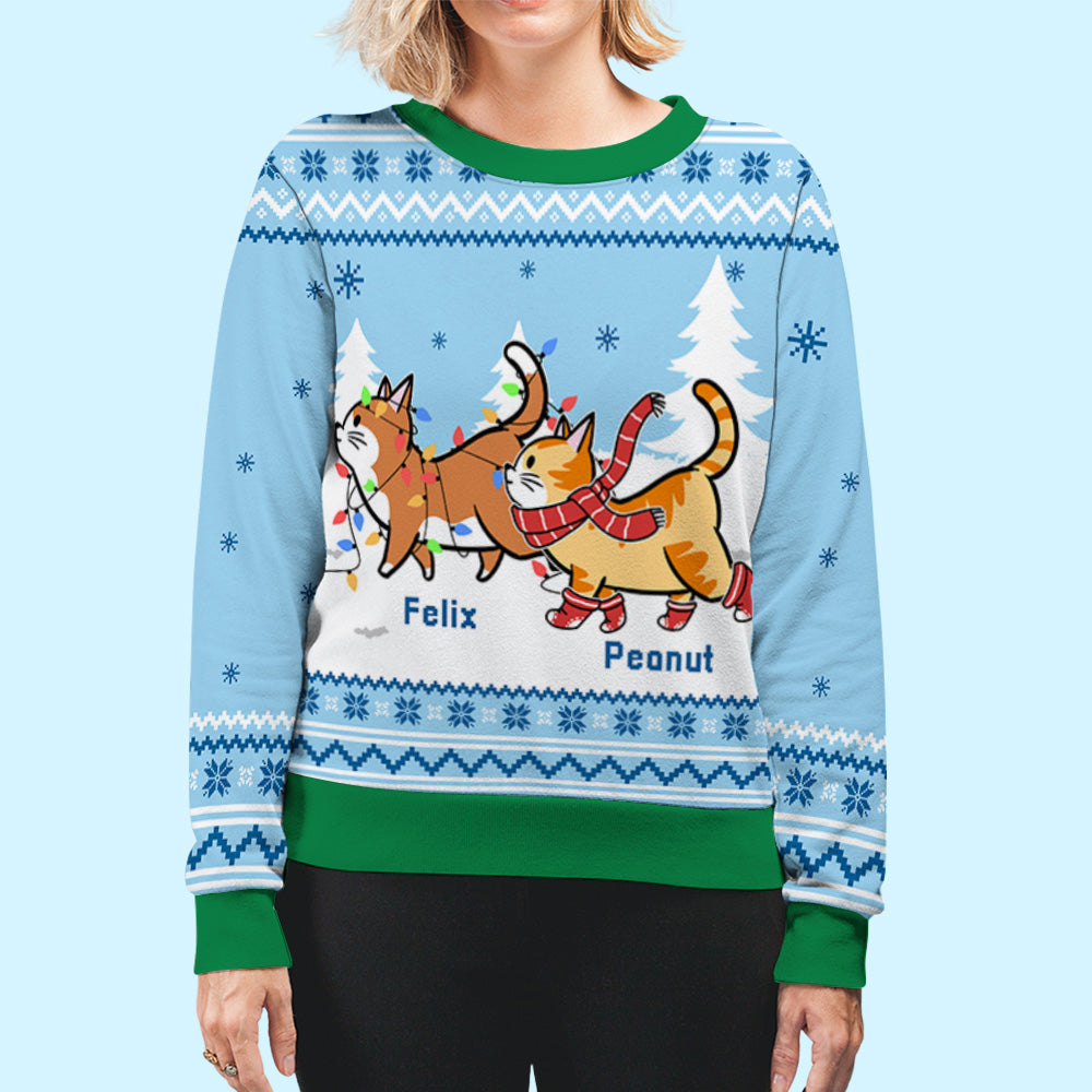 Cat Parents Blue - Exclusive Personalized Custom All-Over-Print Unisex Sweatshirt