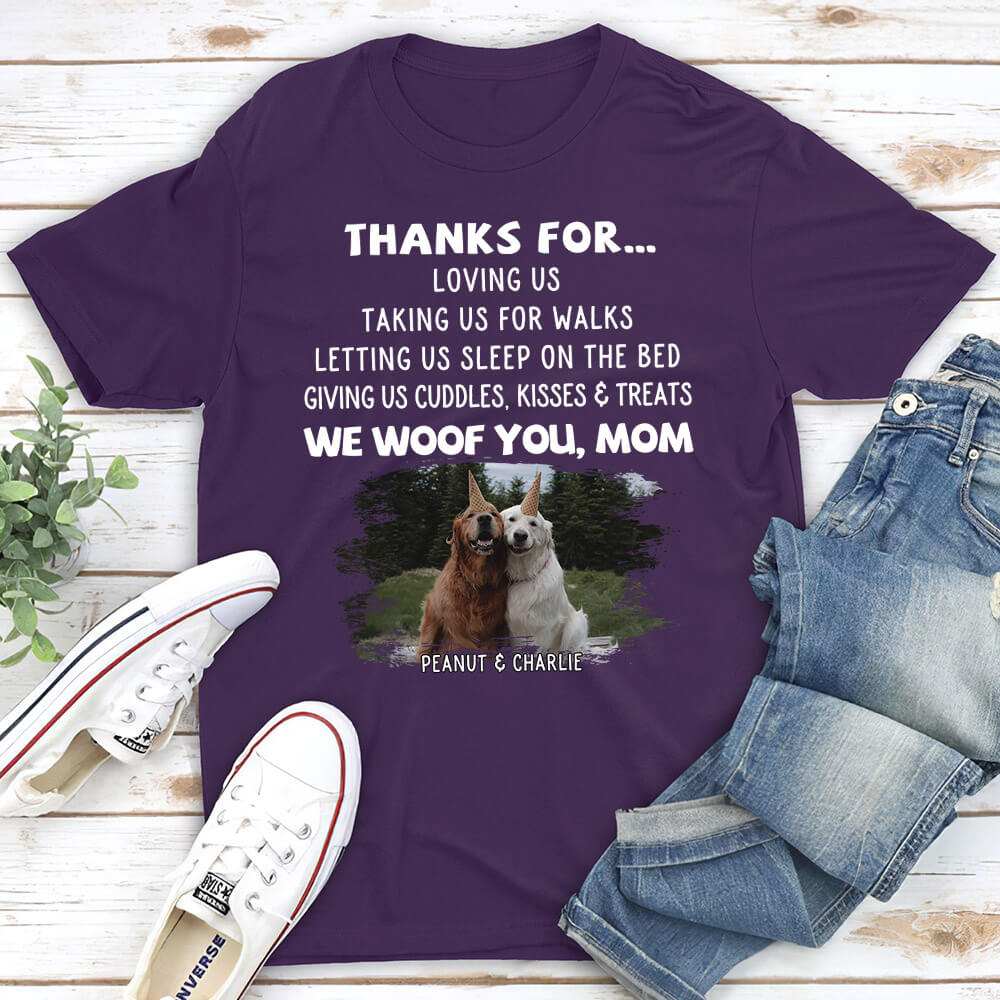 Dog Thanks For Photo - Personalized Custom Unisex 5.3 oz T-shirt for Pet Lovers