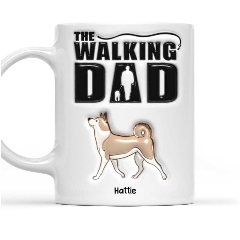 Walking Dad - Unique Personalized Custom 3D Inflated Effect Ceramic Mug in 11oz and 15oz Sizes