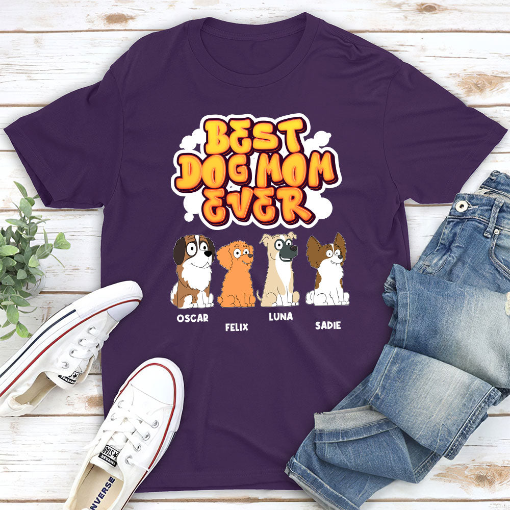 My Best Dog Mom Ever - Personalized Custom Unisex Heavy Cotton T-Shirt for Pet Lovers