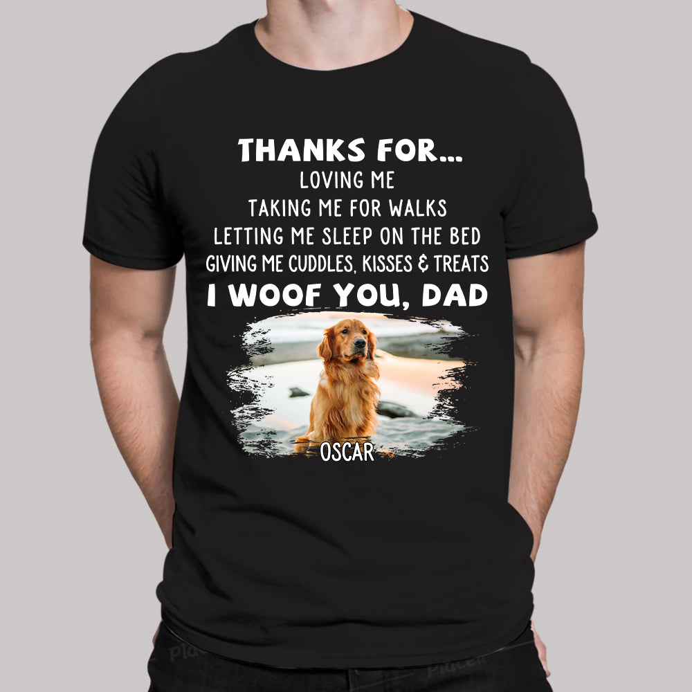Dog Thanks For Photo - Personalized Custom Unisex 5.3 oz T-shirt for Pet Lovers