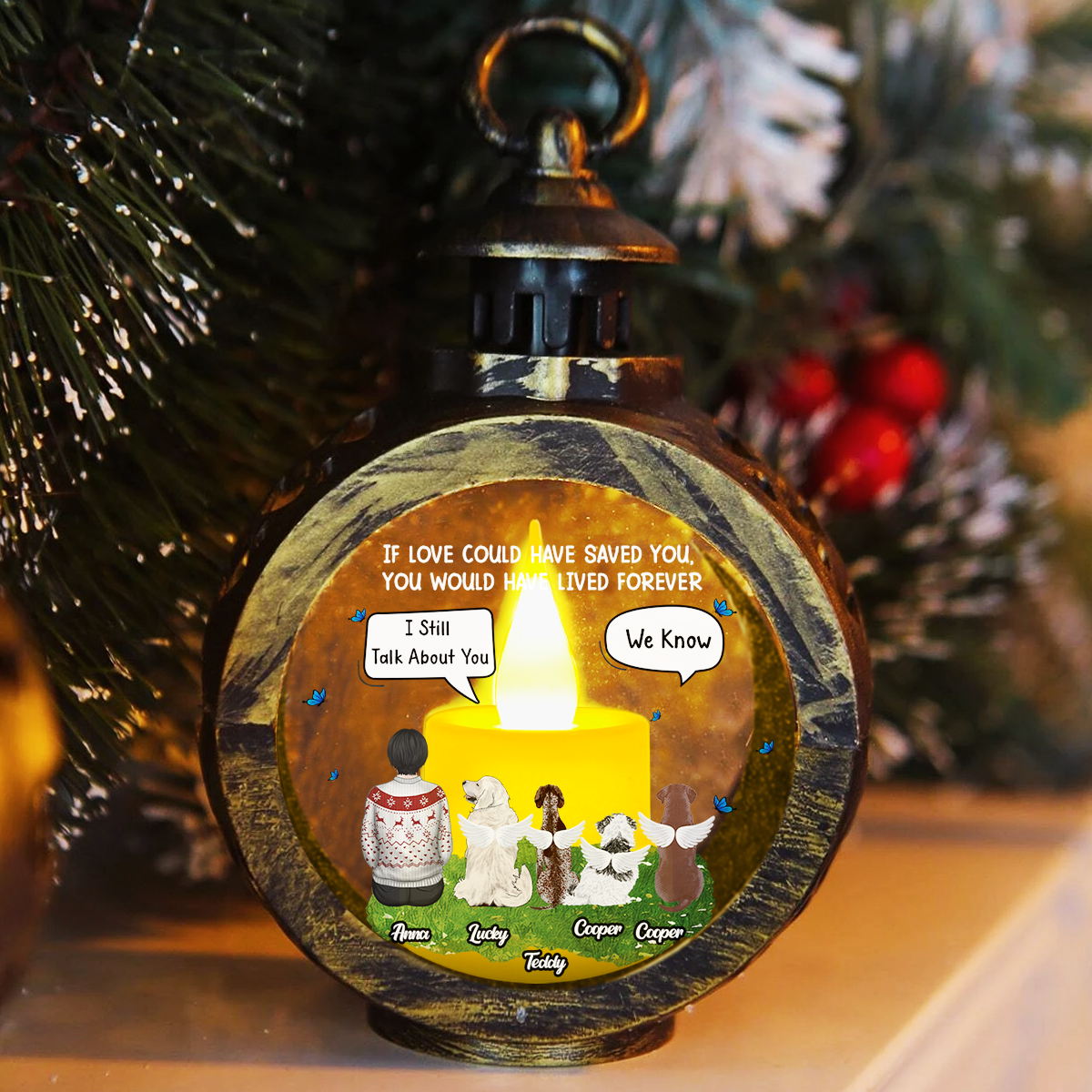 Heartfelt Personalized Custom Christmas Lantern - My Heart Was Not Ready To Lose You