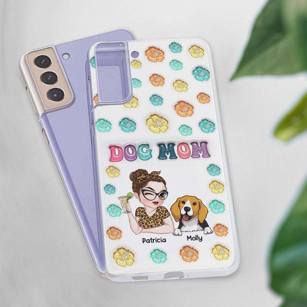Dog Mom Summer: Exclusive Personalized Custom 3D Inflated Effect Phone Case for Stylish Protection