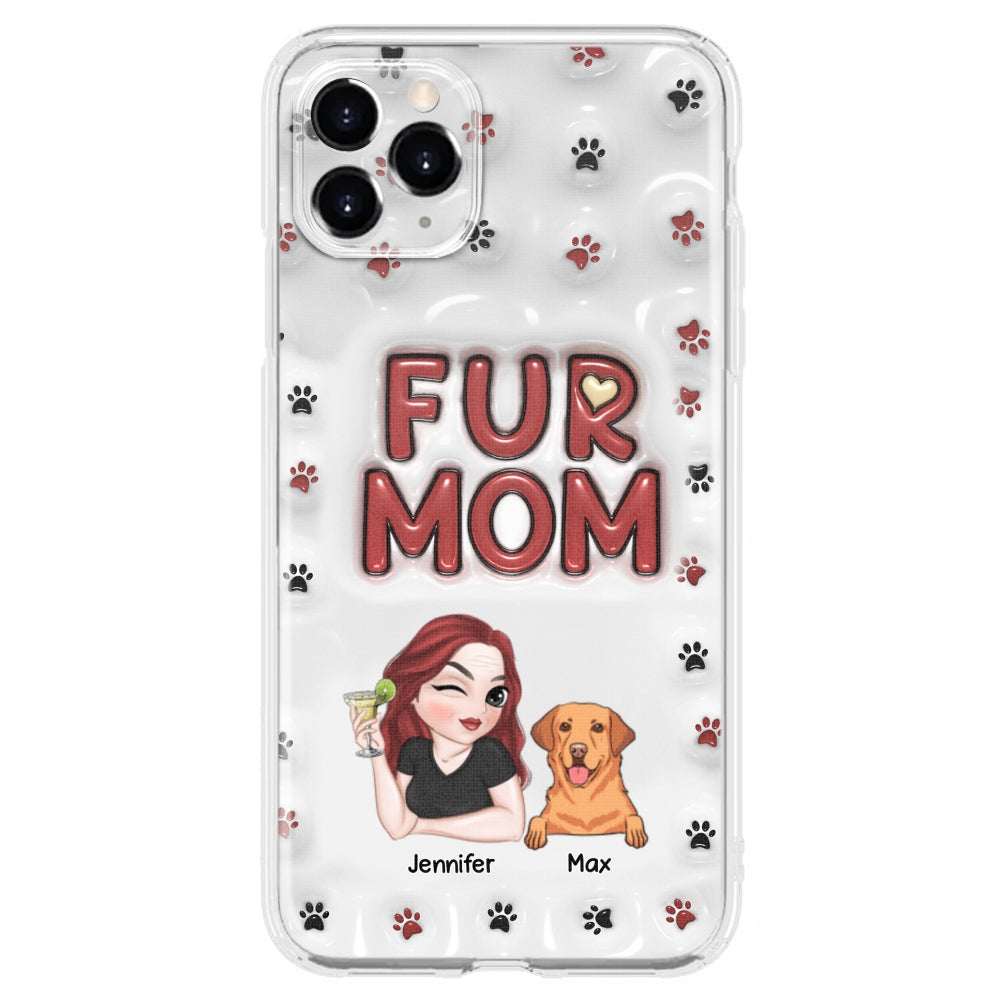 Lovely Fur Mom - Personalized Custom 3D Inflated Effect TPU Phone Case for Smartphones