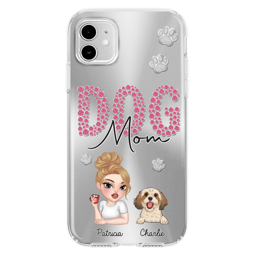 Sparkling Glitter Dog Mom Life - Exquisitely Personalized Custom Phone Case