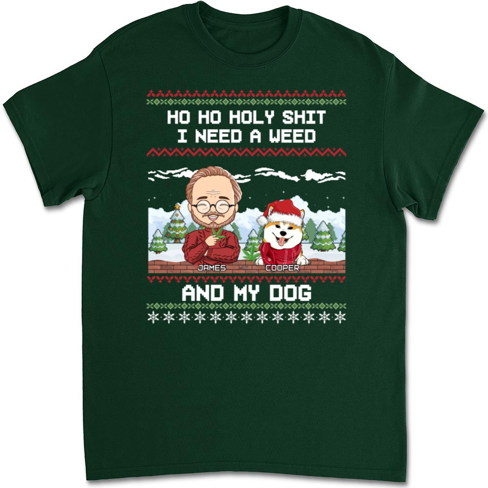 Ho Ho Holy Christmas - Customizable Unisex 5.3 oz Personalized T-shirt for Pet Lovers