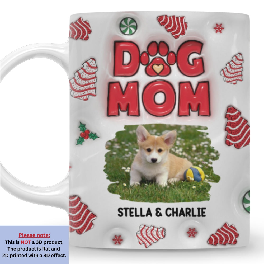 Dog Mom Tree Cake Personalized Custom 3D Inflated Effect Ceramic Mug - 11oz & 15oz