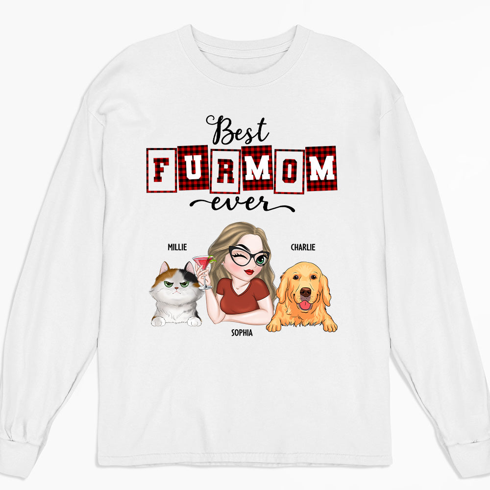 Best Fur Mom Of The Year - Exclusive Personalized Custom Long Sleeve Unisex T-shirt