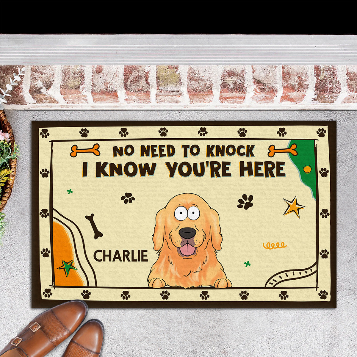 We Know You Are Here Human - Personalized Custom Doormat with Your Beloved Pet's Picture