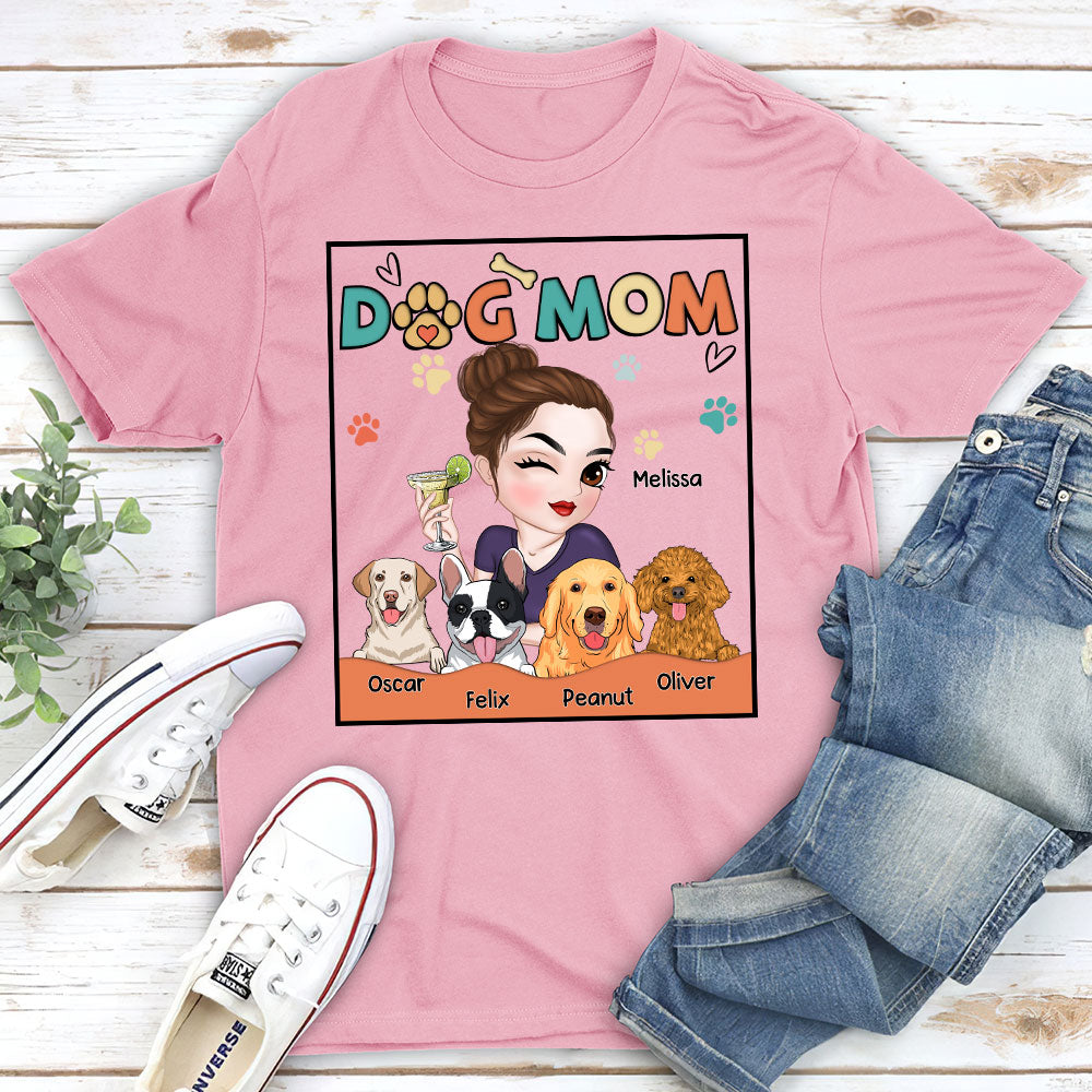 Adorable Dog Mom - Personalized Custom Unisex 5.3 oz T-shirt for Pet Lovers