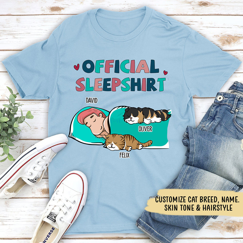 Cat Official Personalized Custom Premium Sleepshirt - Men's 4.2 oz Lightweight T-shirt
