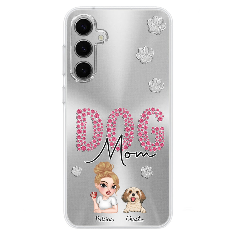 Sparkling Glitter Dog Mom Life - Exquisitely Personalized Custom Phone Case