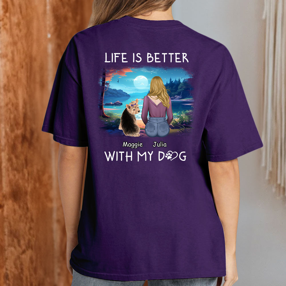 Better With Dogs - Personalized Custom Unisex Heavy Cotton T-shirt for Pet Lovers