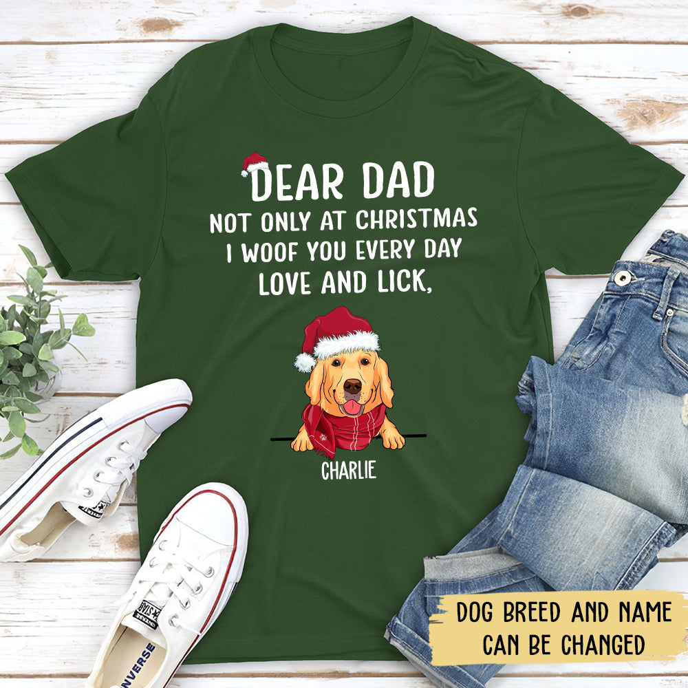 I Woof You Christmas - Customizable Unisex 5.3 oz Personalized T-shirt for Pet Lovers