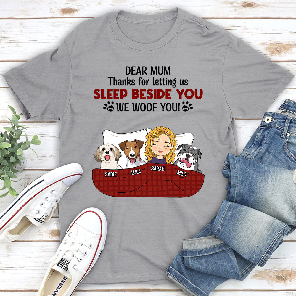 Letting Me Sleep Beside You - Personalized Custom Unisex 5.3 oz T-shirt for Pet Lovers