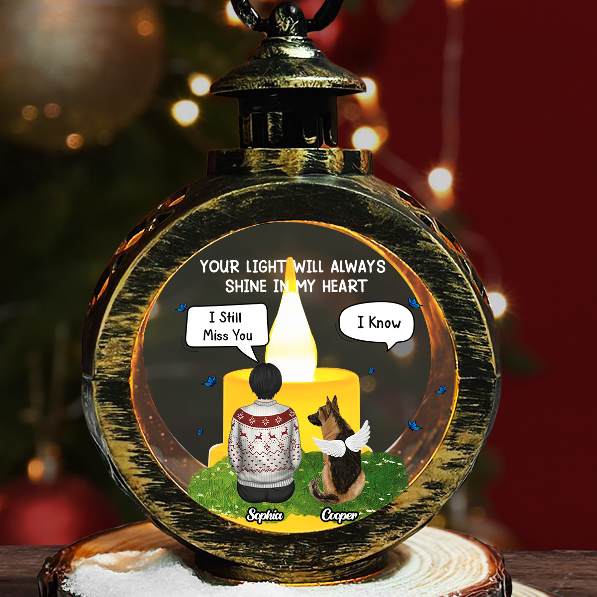 Heartfelt Personalized Custom Christmas Lantern - My Heart Was Not Ready To Lose You