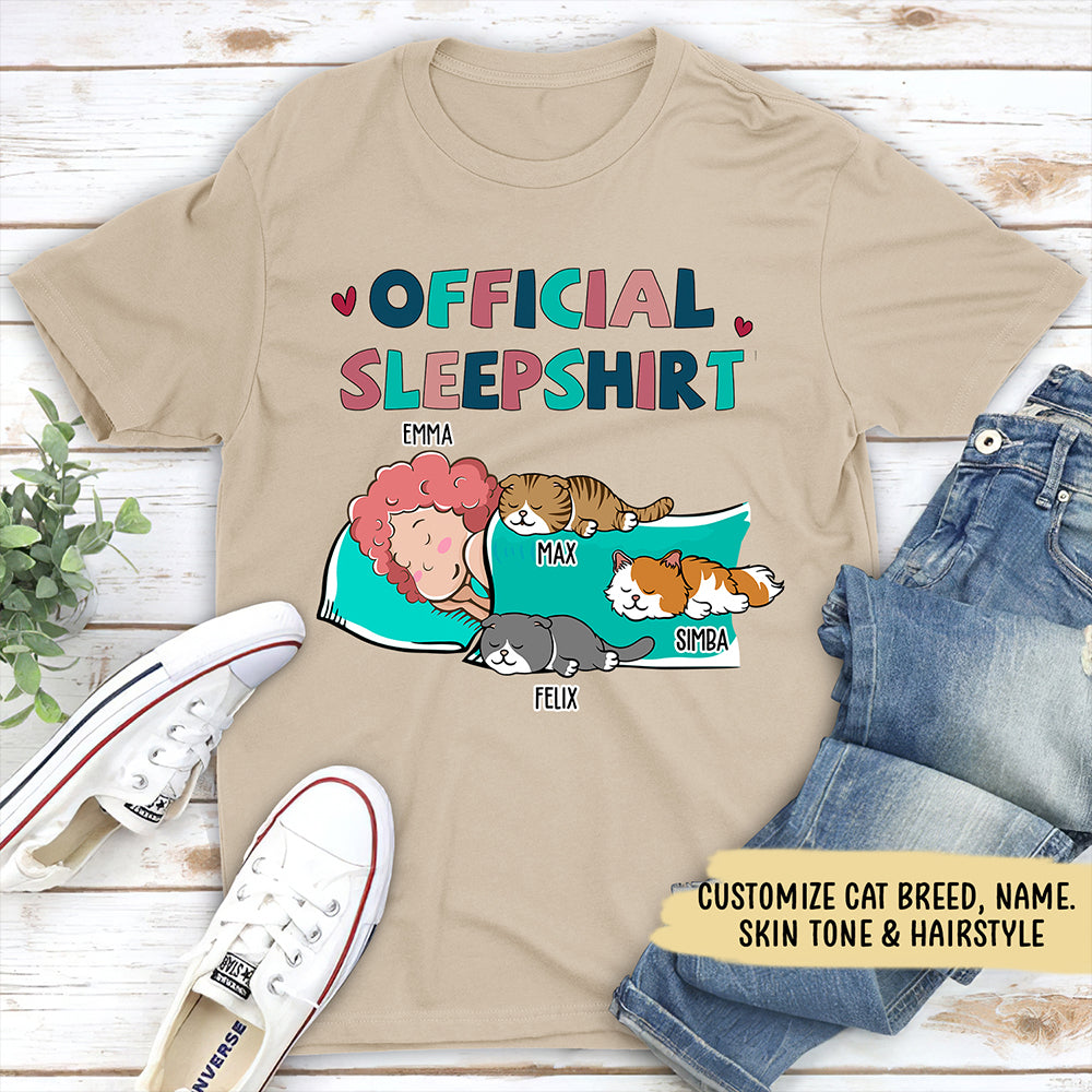 Cat Official Personalized Custom Premium Sleepshirt - Men's 4.2 oz Lightweight T-shirt