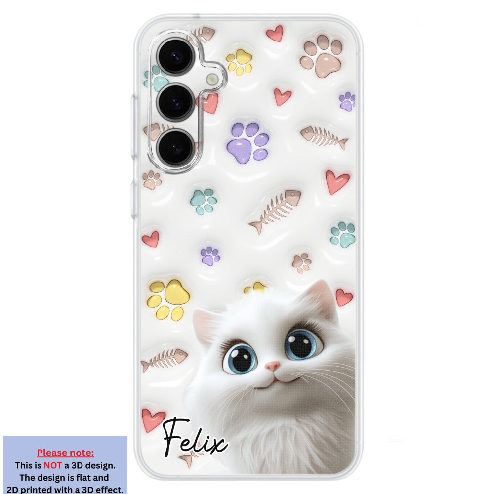 Adorable Baby Cat - Customizable 3D Inflated Effect Personalized Phone Case