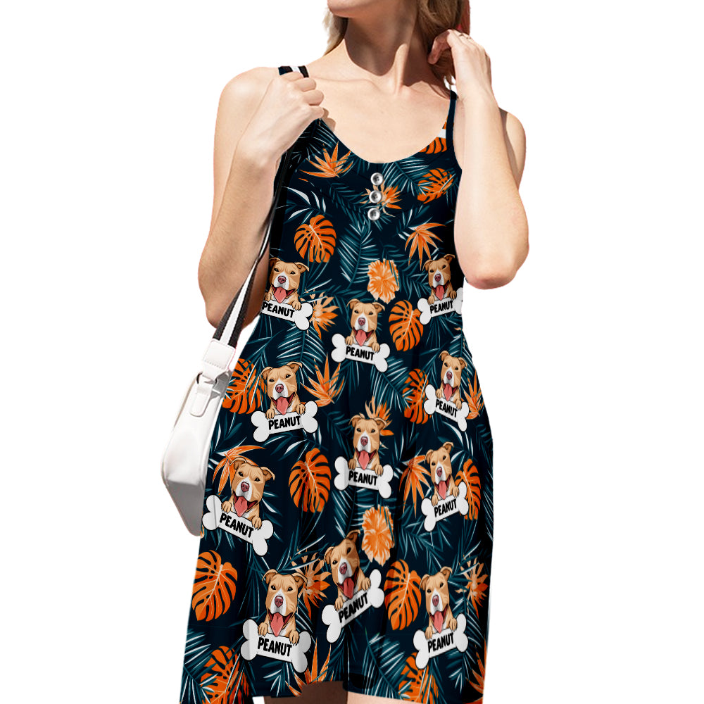 Dog Leaf - Exclusive Personalized Custom Strap Dress for Pet Lovers