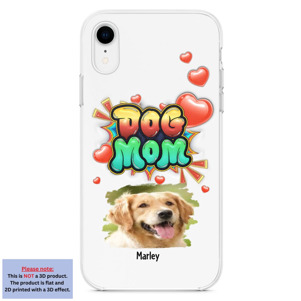 Dog Mom Gradient Photo - Personalized Custom 3D Inflated Effect Luxury Phone Case for Smartphones