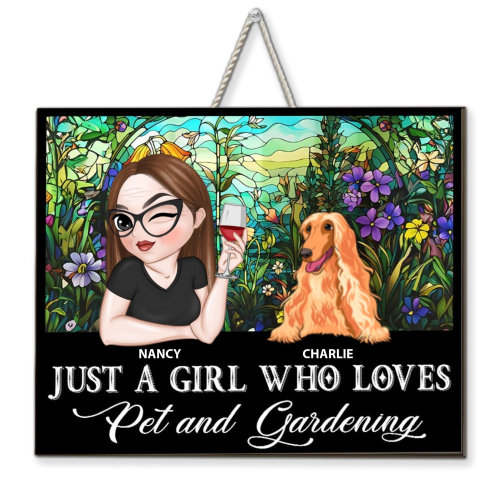 Love Pet And Gardening - Personalized Custom Wood Sign in Bright Colors and Various Sizes (12 in, 14 in, 18 in)
