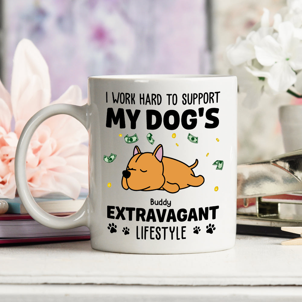 Work Hard - Personalized Custom Ceramic Coffee Mug for Pet Lovers