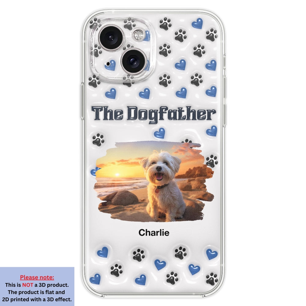 Handsome Dog Dad Personalized 3D Inflated Effect Custom Phone Case for Stylish Protection