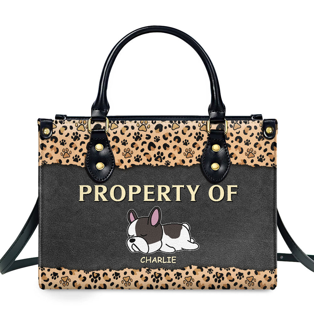 Personalized Custom Leather Handbag - Property Of Your Fur Babies