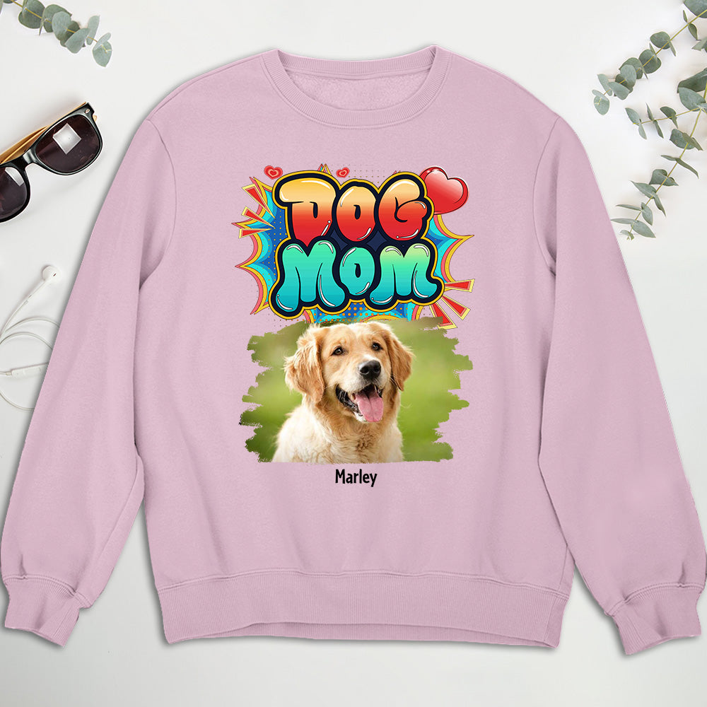 Sweet Personalized Custom Dog Mom Photo Unisex 8.0 oz Sweatshirt - Ideal Gift for Pet Lovers