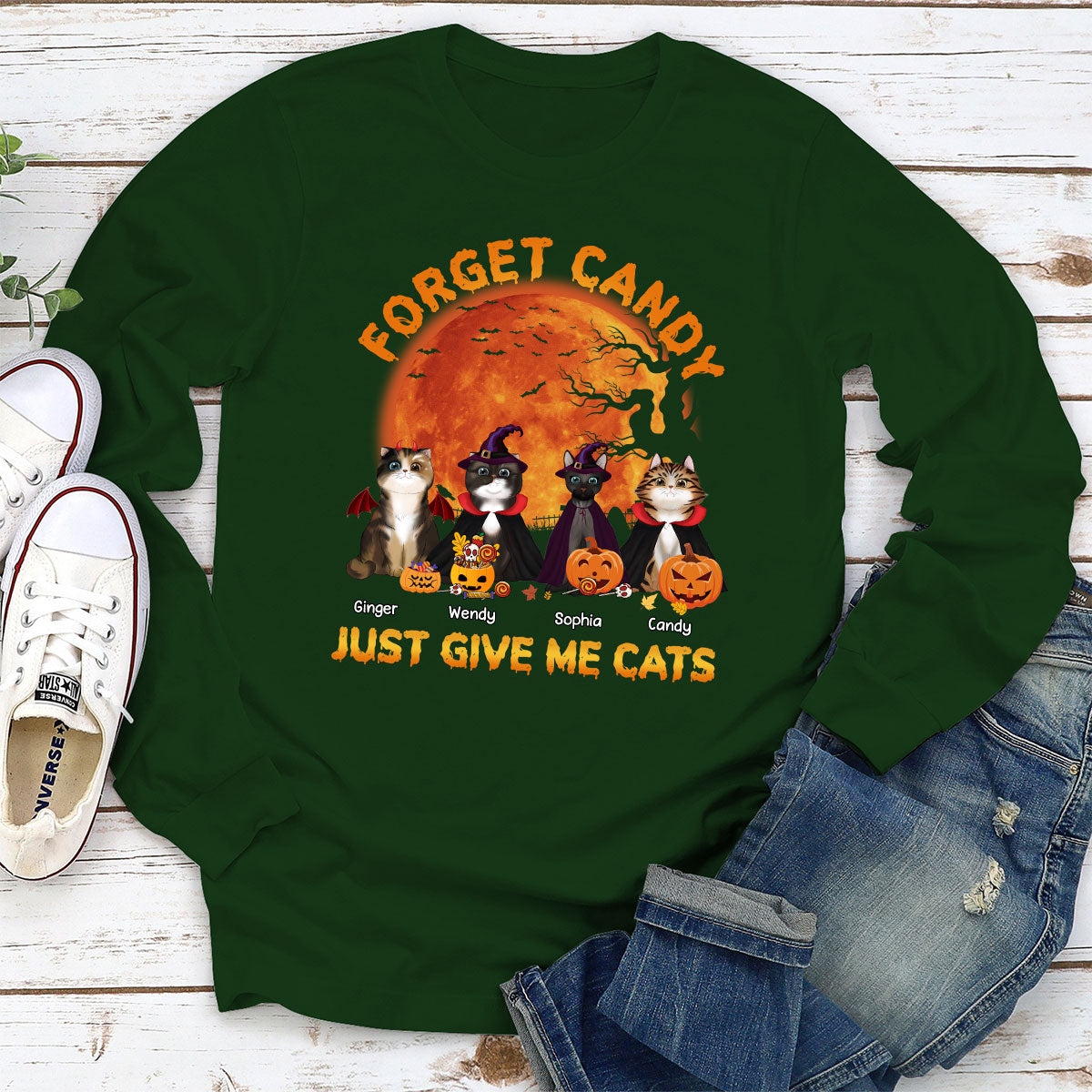 Give Me Cats - Exclusive Personalized Custom Long Sleeve Unisex T-Shirt for Pet Lovers