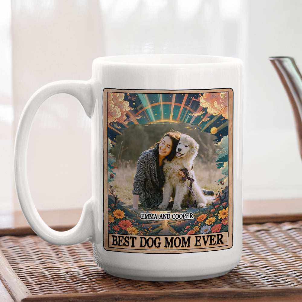 Personalized Custom Tarot Dog Mom Photo Coffee Mug - 11oz & 15oz Sizes
