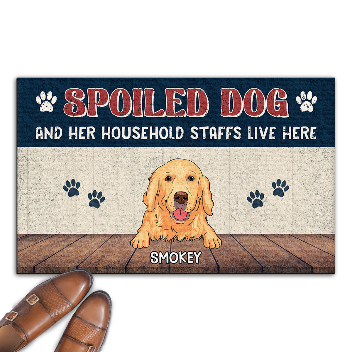 Spoiled Dog - Personalized Custom Doormat with Your Pet's Picture in Multiple Sizes