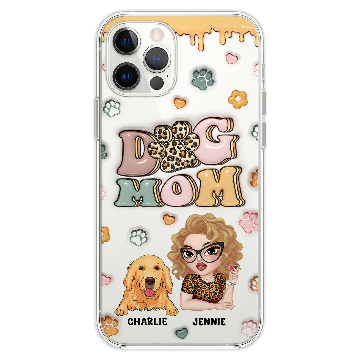 Dog Mama - Stunning Personalized Custom 3D Inflated Effect Phone Case for All Smartphones