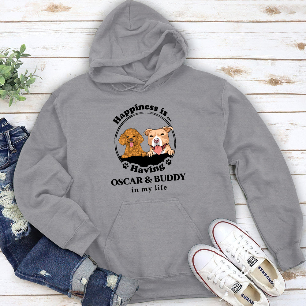 Happiness Is - Customizable Personalized Unisex 8.0 oz Hoodie for Pet Lovers