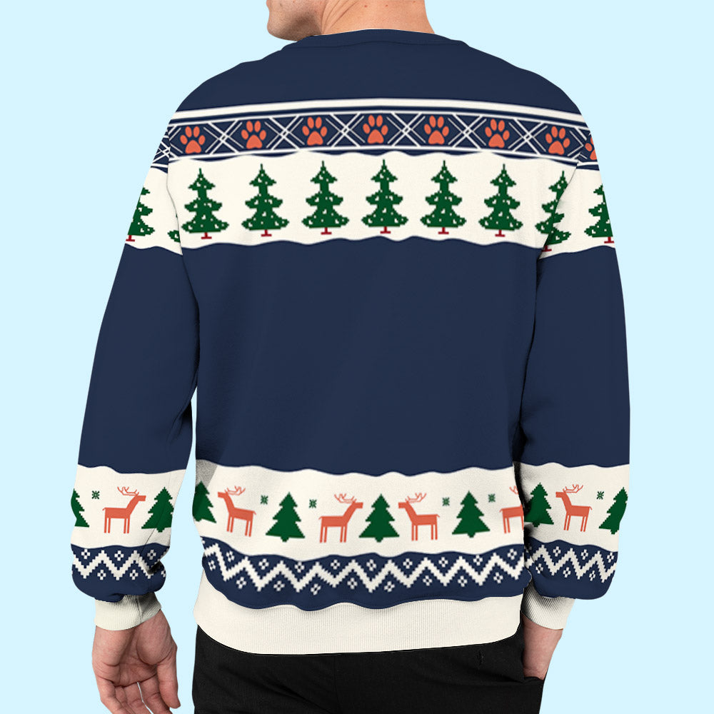 Pawlidays Personalized Custom All-Over-Print Unisex Pet Winter Sweatshirt - Ideal Gift for Pet Lovers
