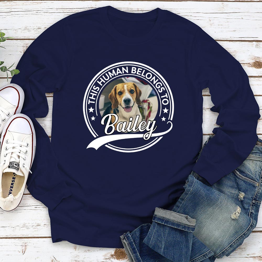 Personalized Custom Human Belongs To Photo Long Sleeve Unisex T-shirt