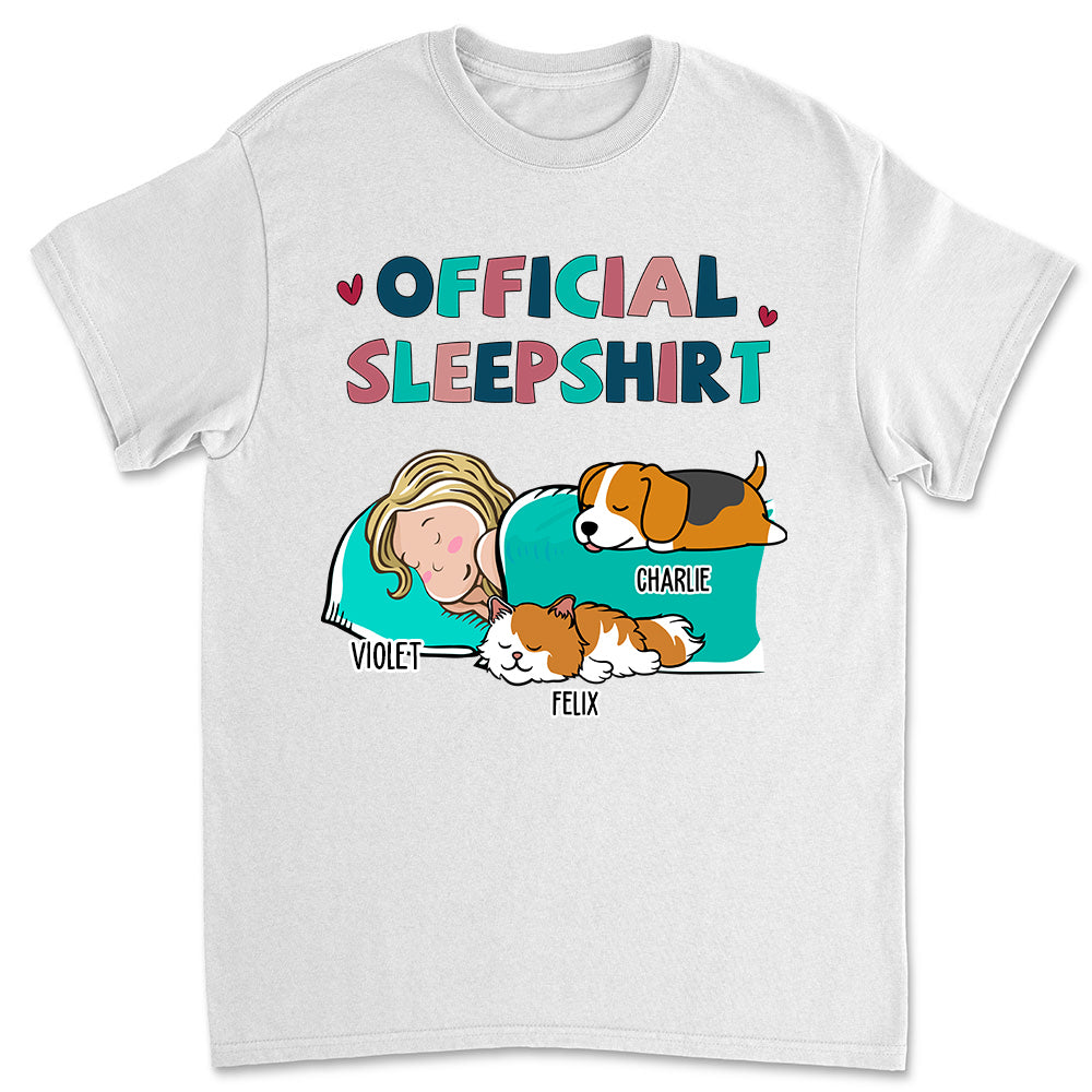 Personalized Custom Unisex Sleeping Pet Sleepshirt - 5.3 oz Heavy Cotton T-shirt